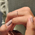 Round Cut Half Eternity Style Rose Gold Wedding Ring