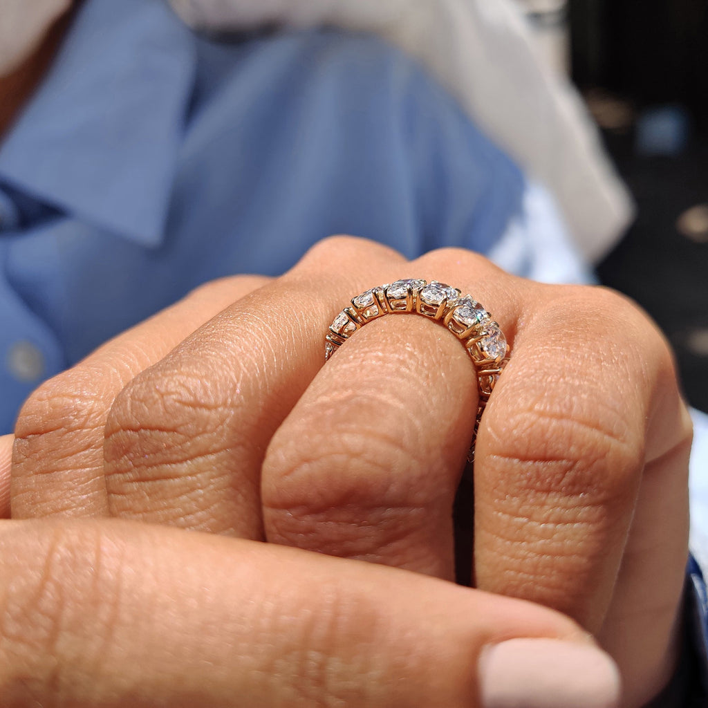 Full Eternity Oval Cut Moissanite Wedding Band