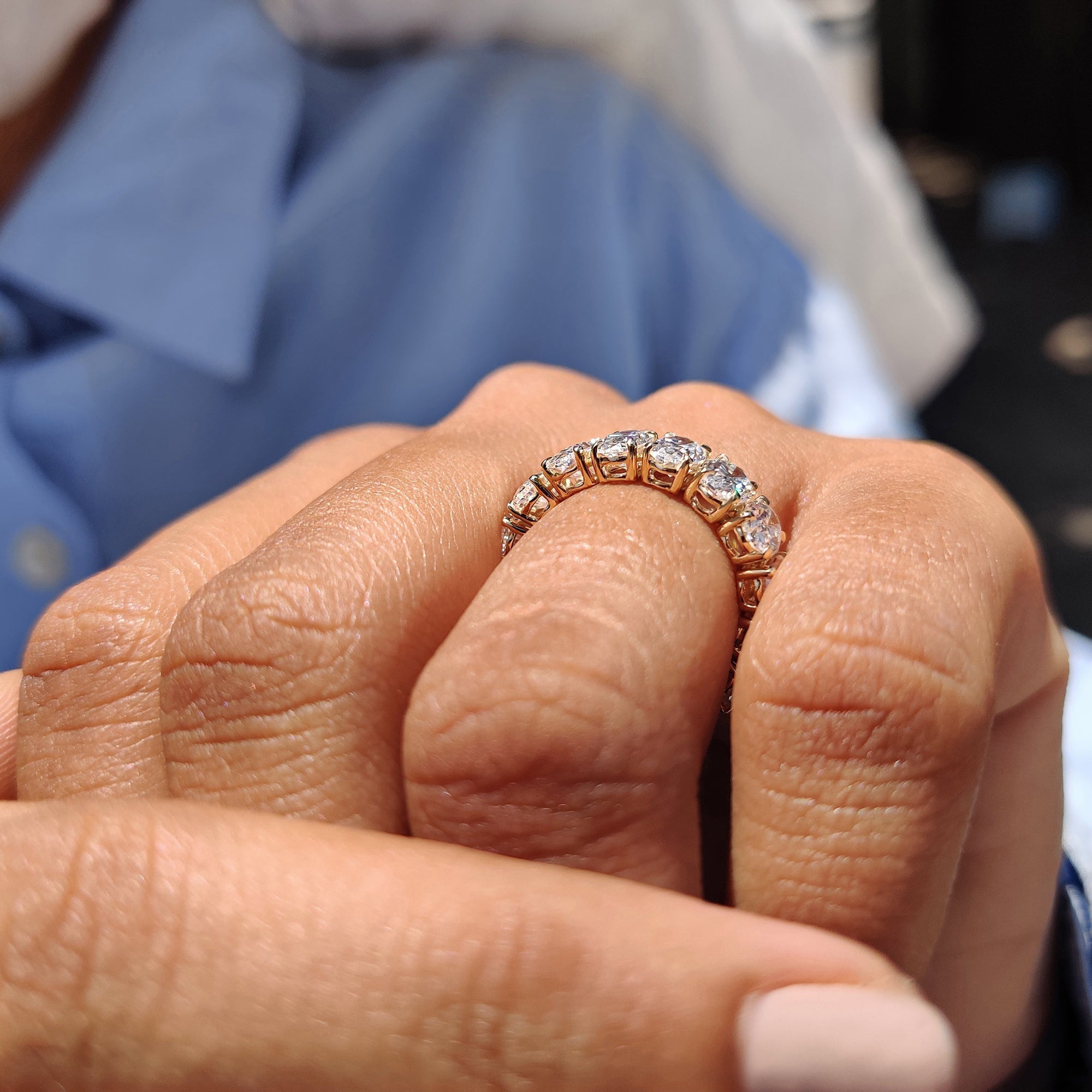 Full Eternity Oval Cut Moissanite Wedding Band