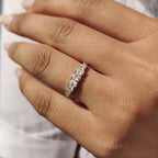 Half Eternity Oval Cut Diamond Band