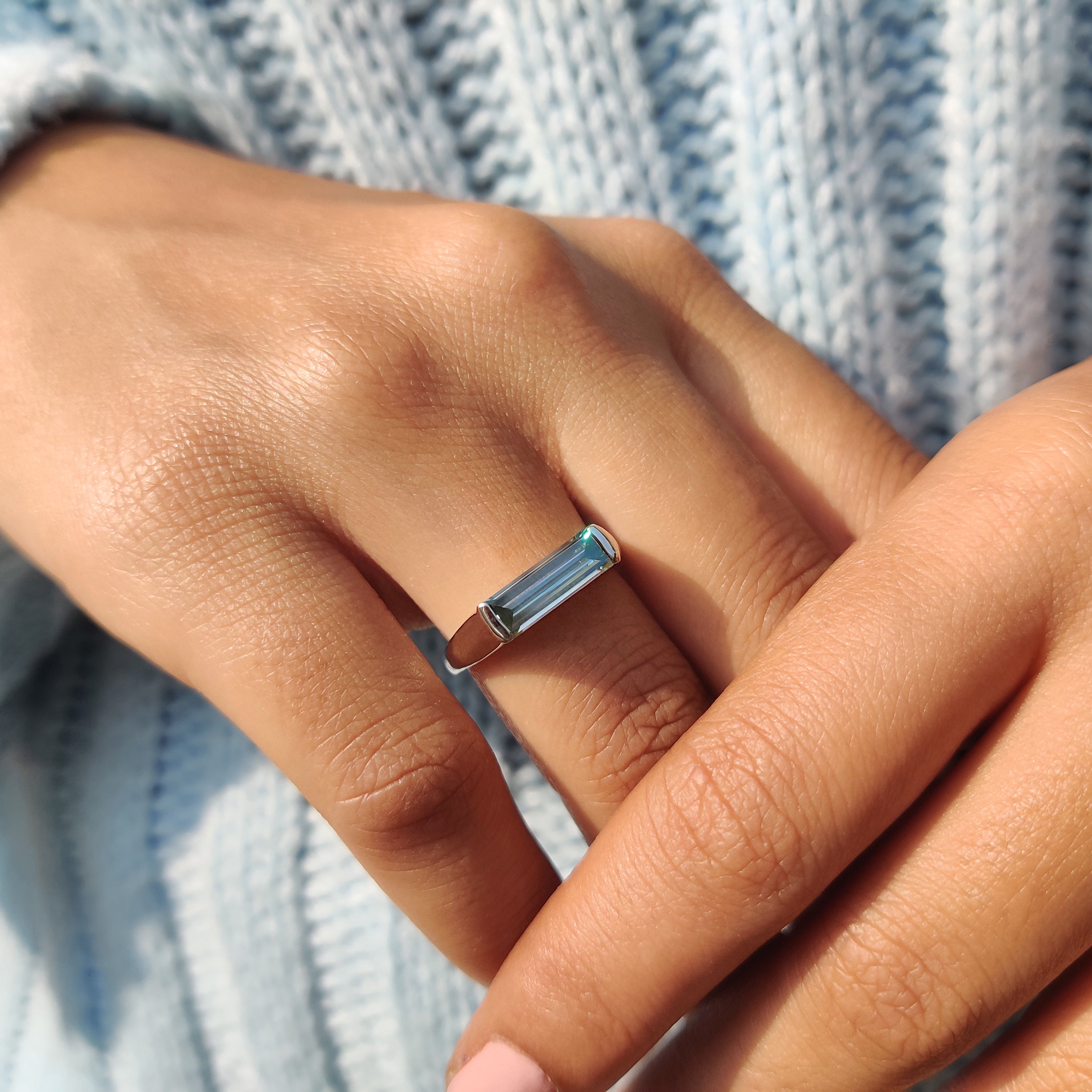 Baguette Solitaire East West Ring