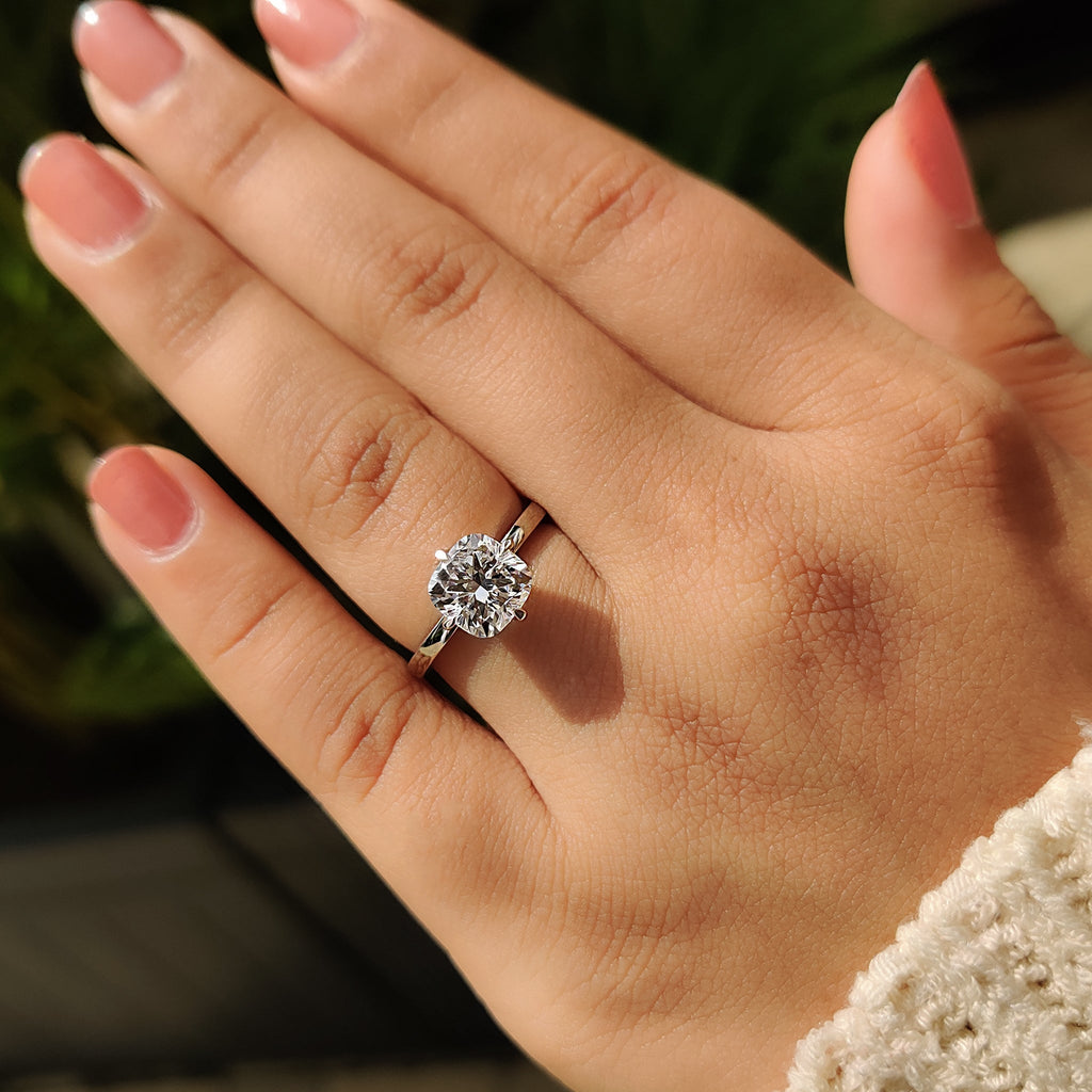 Cushion Diamond Engagement Ring In Solitaire Style