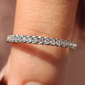 Half Eternity White Gold Diamond Band With Round Cut