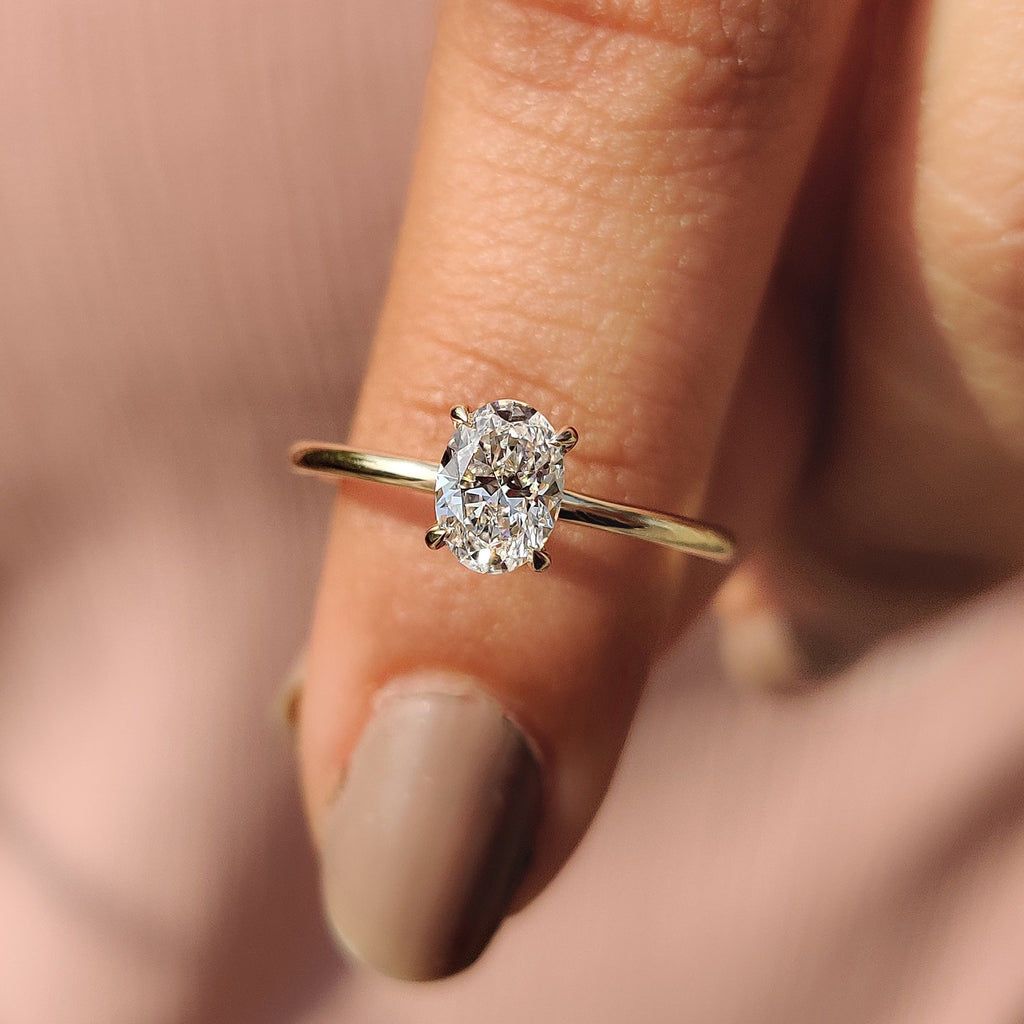 Yellow Gold Oval Diamond Engagement Ring