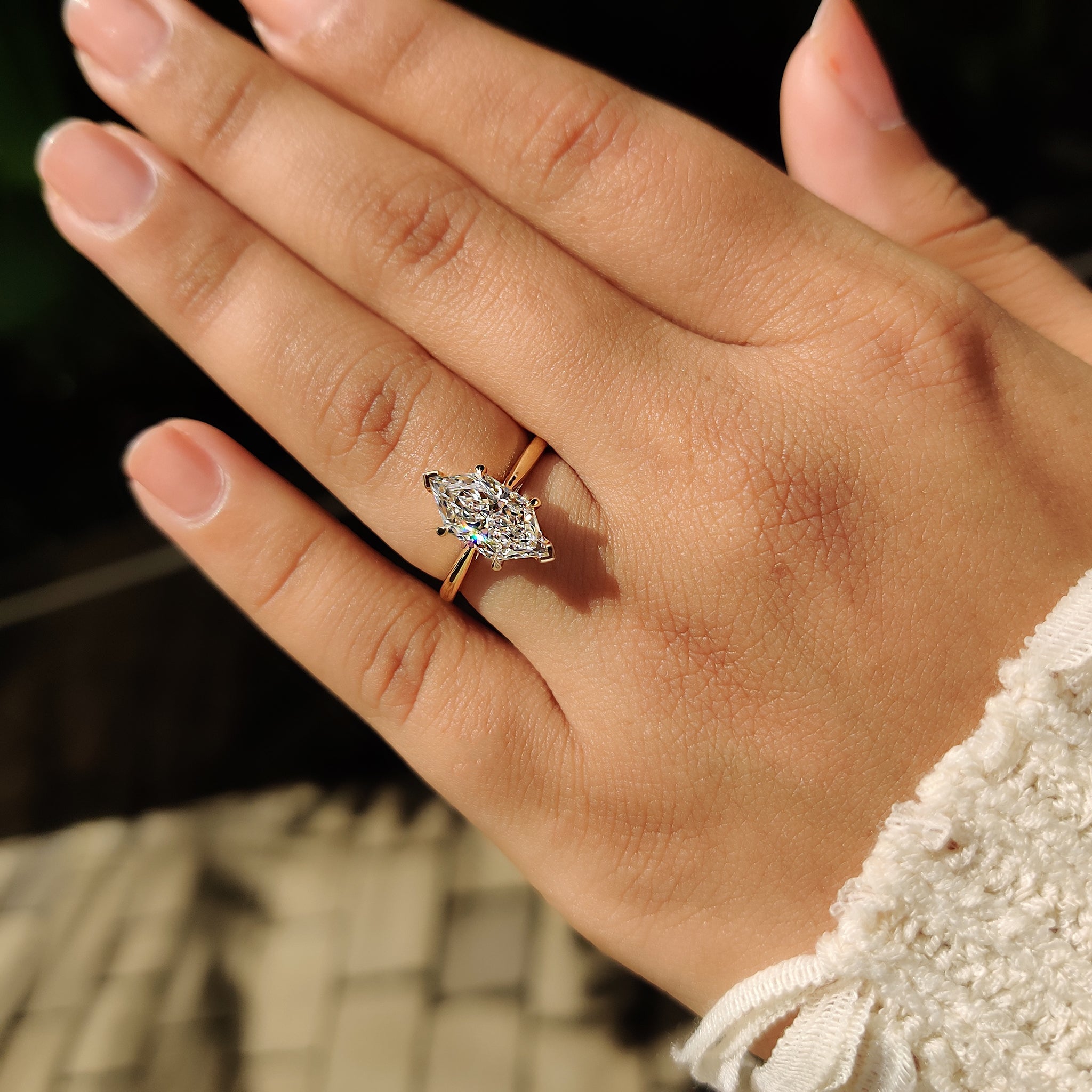 Dutch Marquise Hidden Halo Diamond Ring Secondary image