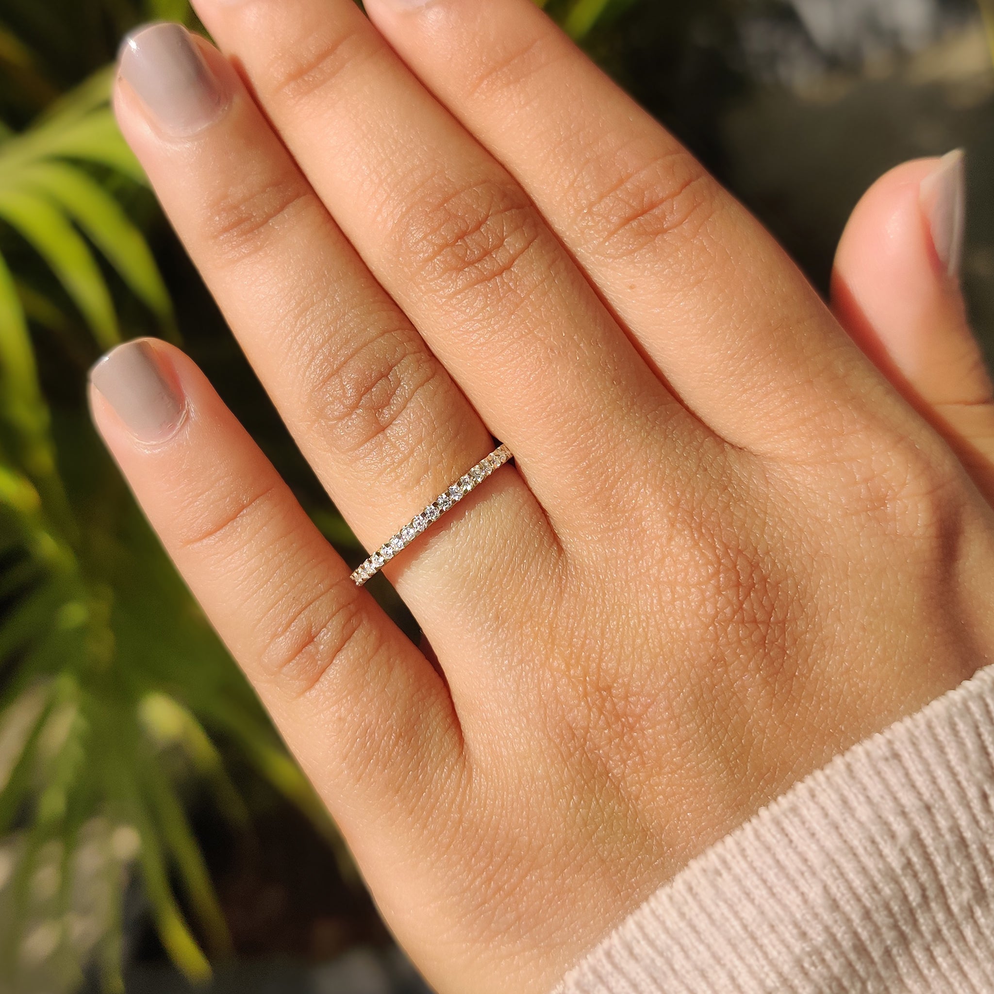 Round Cut Full Eternity Wedding Band