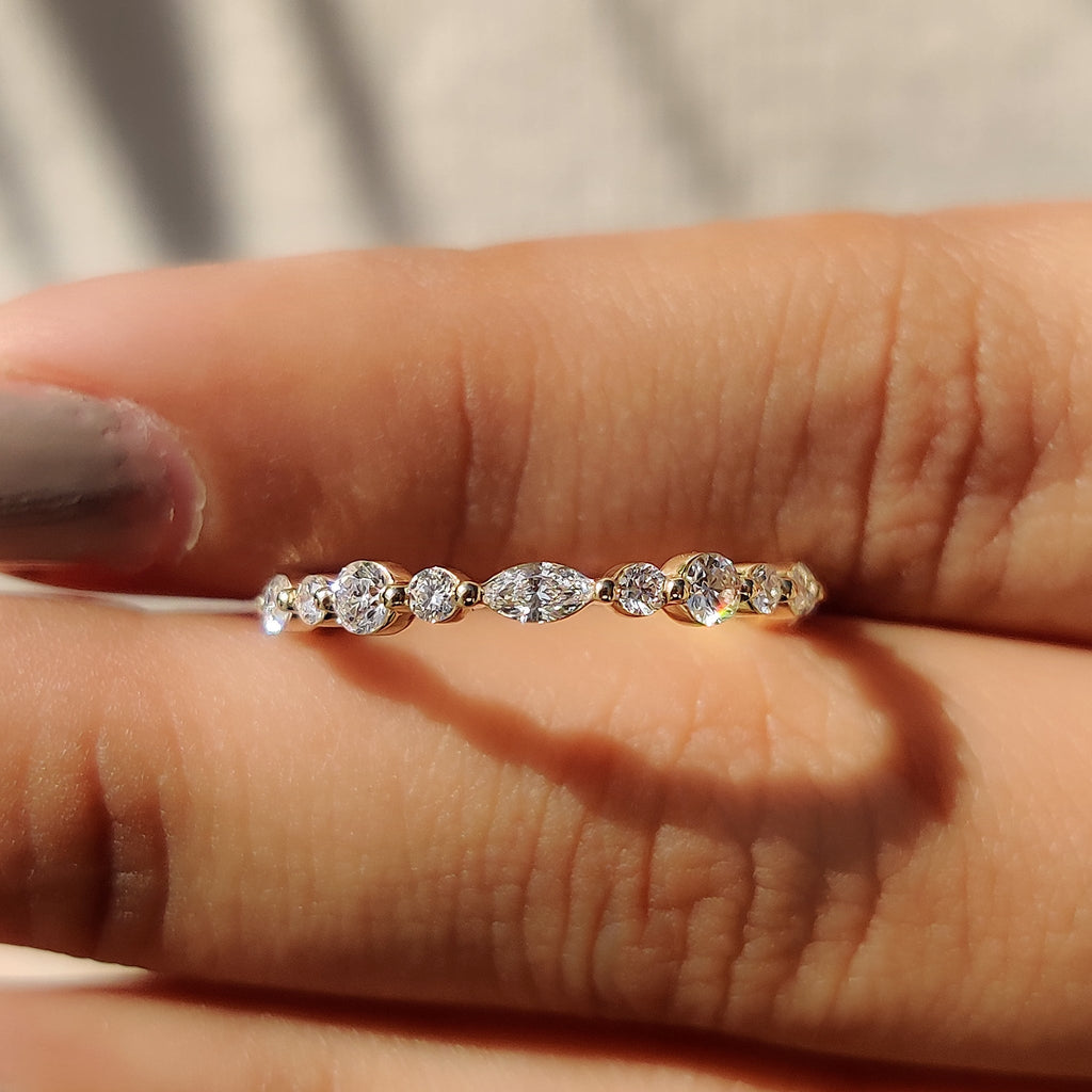 Eternity Wedding Band - Marquise and Round Diamonds