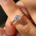 White Gold Round Diamond Bezel Setting Engagement Ring