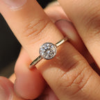 White Gold Round Diamond Bezel Setting Engagement Ring