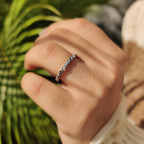 Round Black Moissanite Twisted Wedding Band