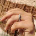 Double Wedding Band In Round Diamond Half Eternity Design