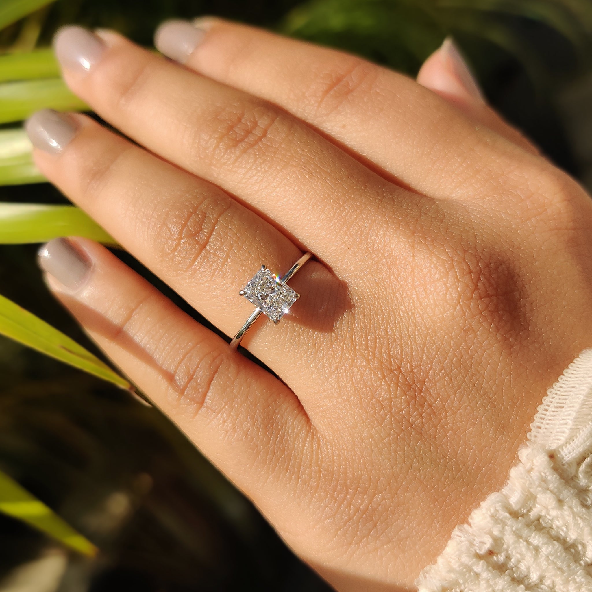 Radiant Cut Ring In White Gold