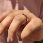 V Shaped Wedding Band With Round Cut