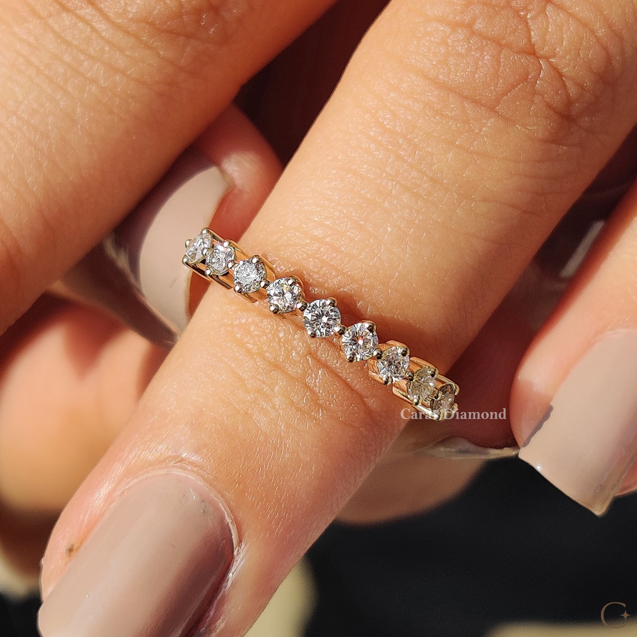 Minimalist Round Cut Lab Grown Diamond Band