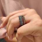 Stackable Wedding Bands In Colored Diamonds