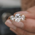 1.91 CT Oval Cut Moissanite Three Stone Engagement Ring