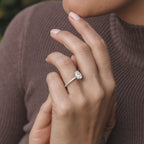 1.80 - 3.80 CT Oval Cut Moissanite Hidden Halo Engagement Ring