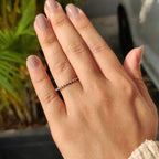 Minimalist wedding band Featuring Round Cut