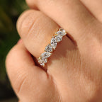Half Eternity Marquise And Round Wedding Band