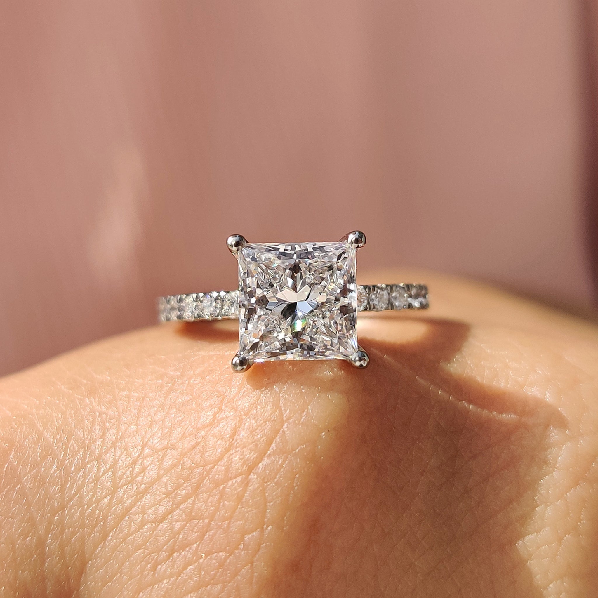 Princess Cut Engagement Ring In Pave Style Main image