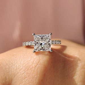 Princess Cut Engagement Ring In Pave Style