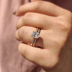 Oval Pave Engagement Ring In Yellow Gold