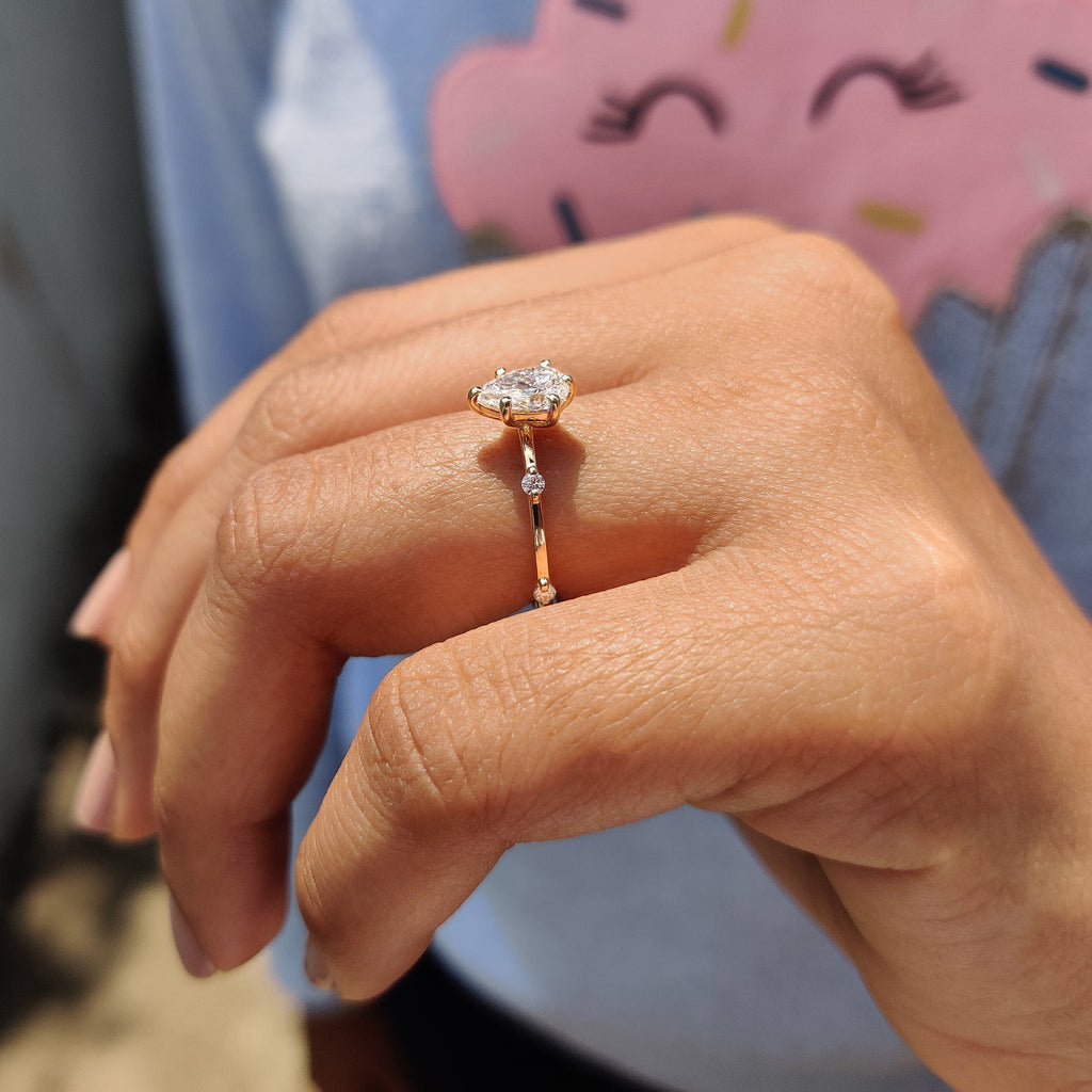 Yellow Gold Pear Cut Diamond Ring