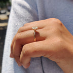 Oval Shaped Diamond Ring In Solitaire Setting