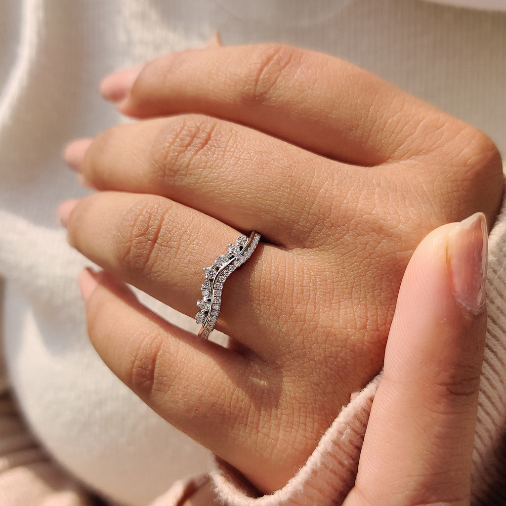 Tiara Wedding Band - Round Cut Diamonds