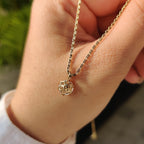 Round Cut Yellow Gold Diamond Pendant