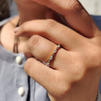 Marquise And Round Shared Prong Wedding Band