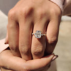 Elongated Cushion Cut Engagement Ring in Double Prong Setting