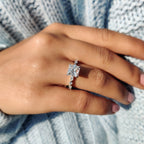 Princess Cut Moissanite Ring With Pave Setting
