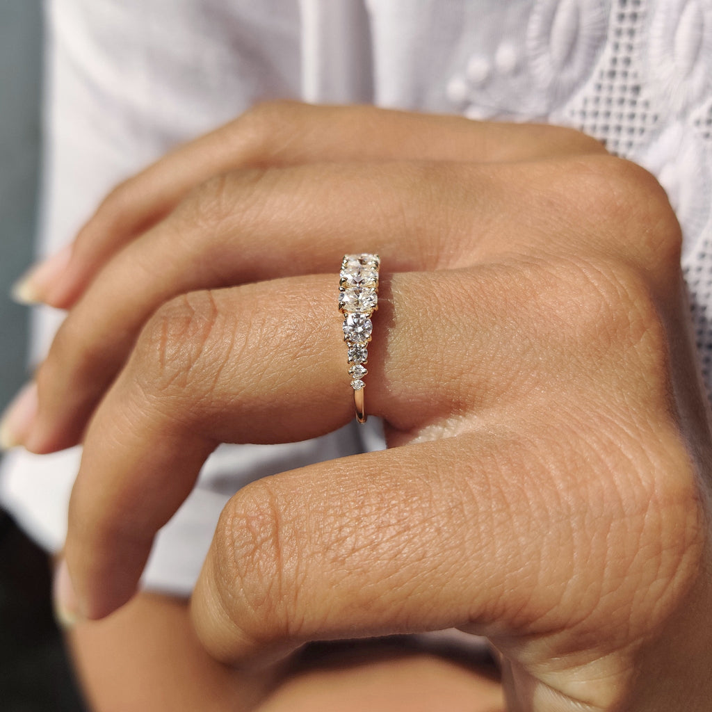 Half Eternity Oval Cut Diamond Band