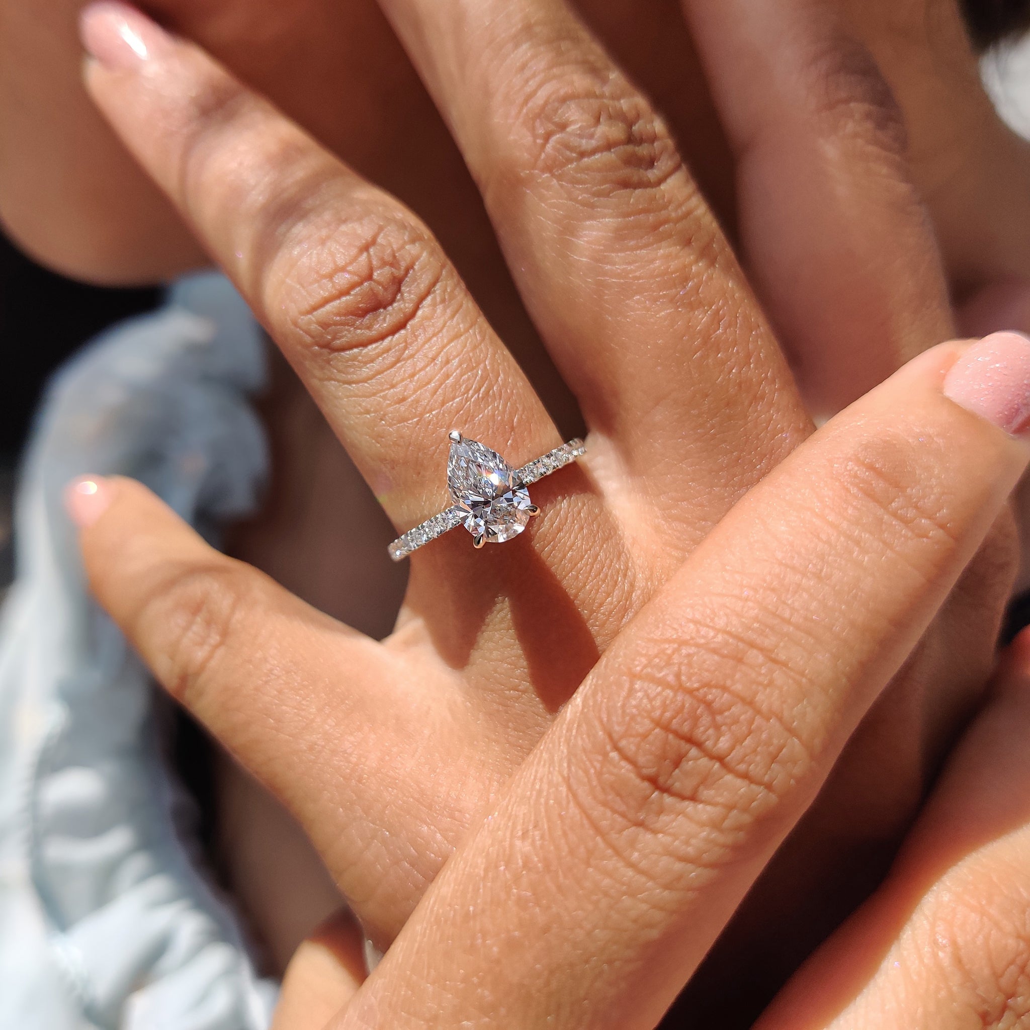 Pave Set Diamond Ring In Rose Gold