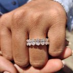 Full Eternity Oval Cut Moissanite Wedding Band