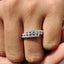 3 Row Pave Diamond Band With Bypass Setting