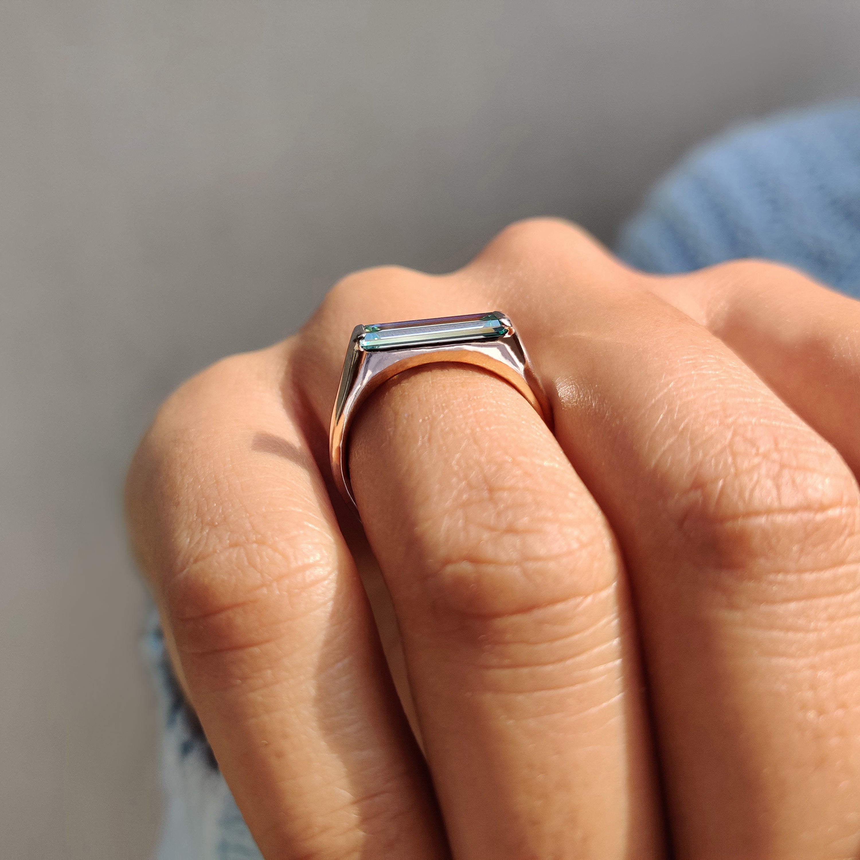 Baguette Solitaire East West Ring