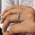 Half Eternity Oval Cut Wedding Band