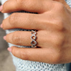 Twisted Wedding Band With Round Cut Moissanite