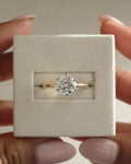 1.80-3.80 CT Round Cut Lab Grown Diamond Hidden Halo Engagement Ring