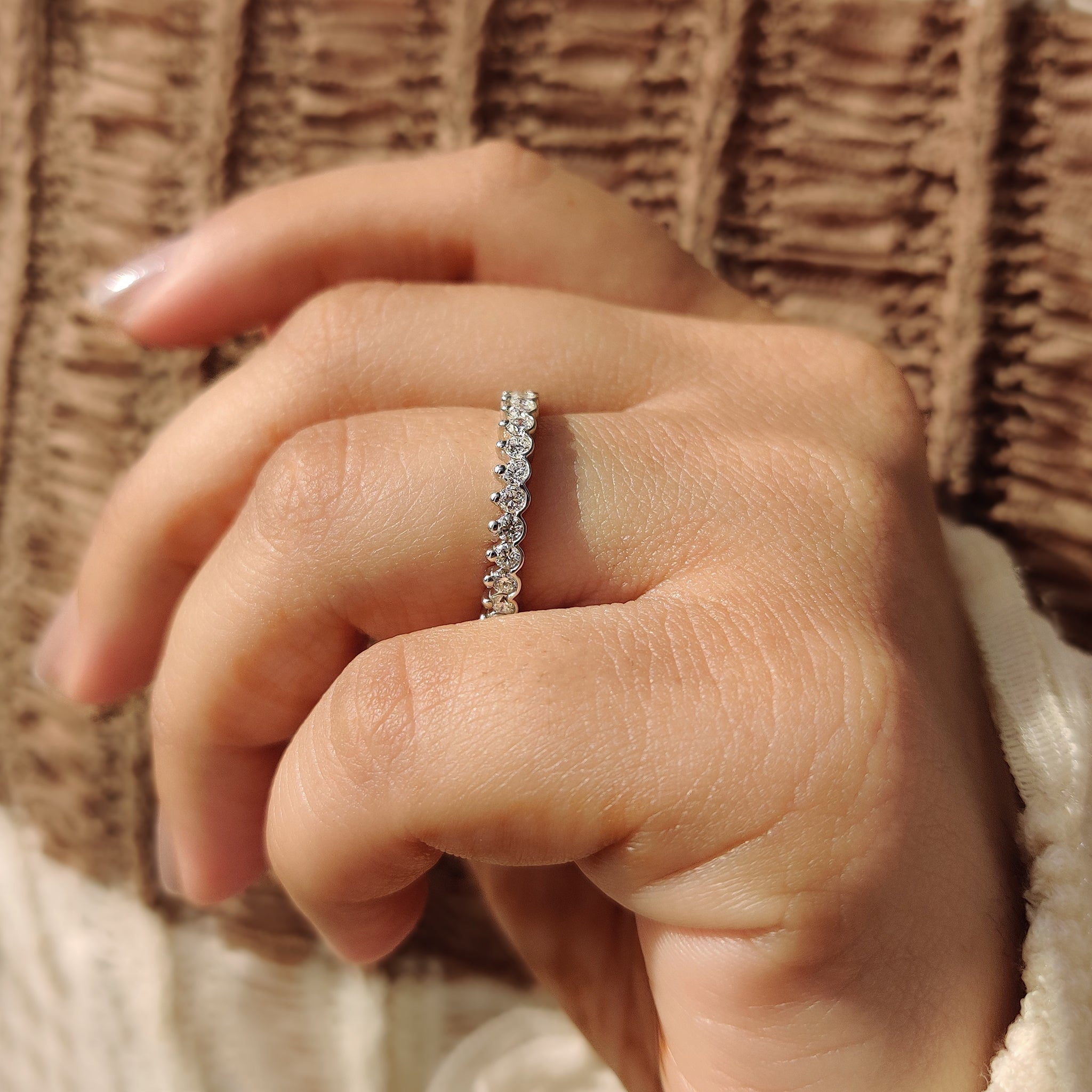 Lab Grown Diamond Round Wedding Band In Eternity Style