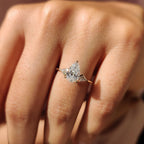 3 Stone Pear Cut Diamond Engagement Ring