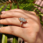 3 Stone Marquise Diamond Ring With Kite Side Stone