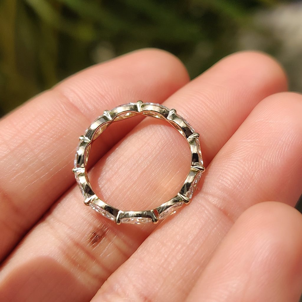 Gold Marquise Wedding Band In Eternity Style