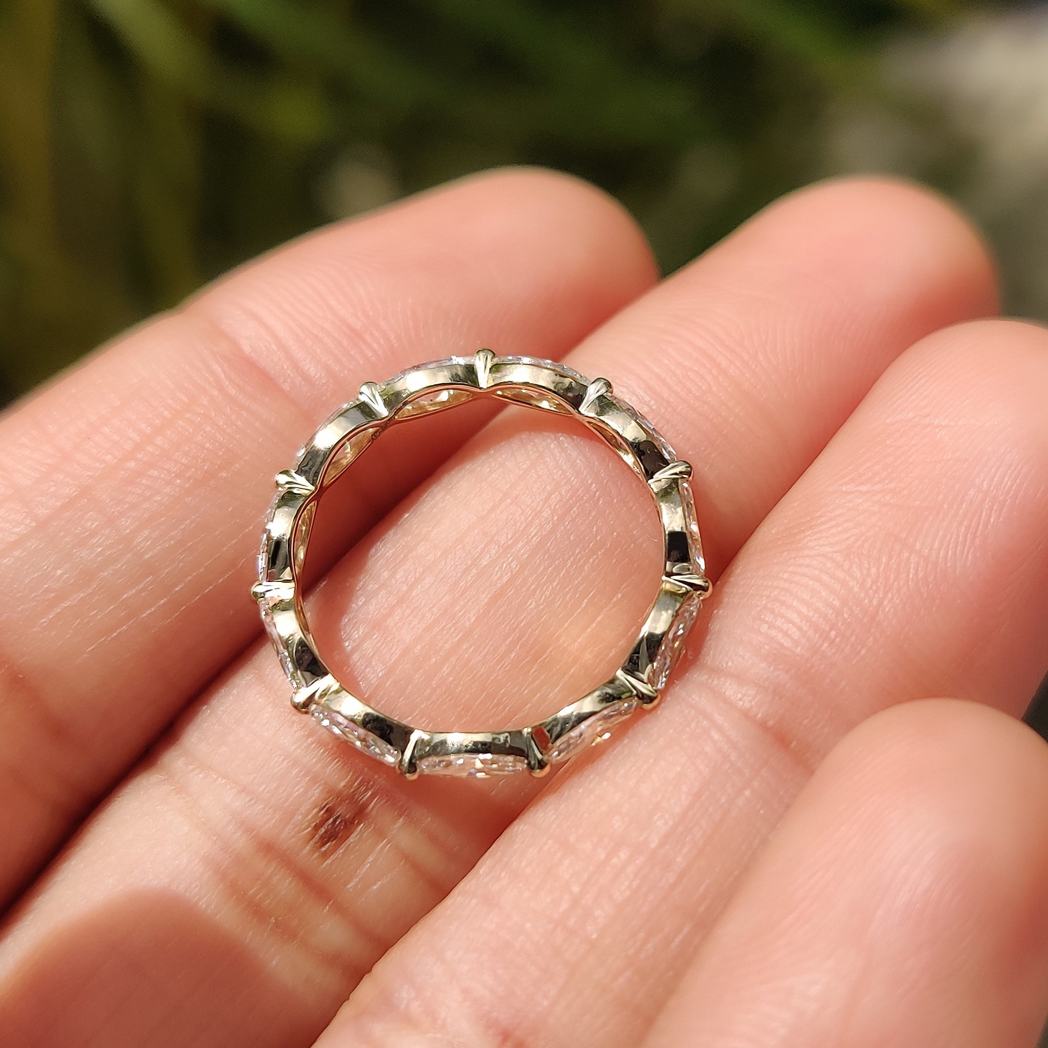 Gold Marquise Wedding Band In Eternity Style
