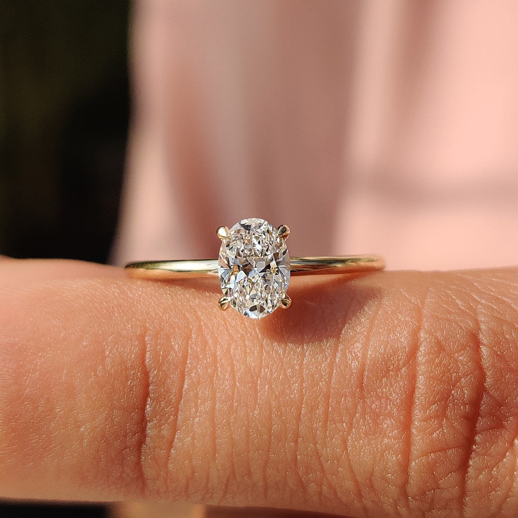 Oval Solitaire Engagement Ring with a Classic Style