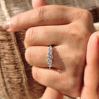 5 Stone Wedding Band With Round Cut Diamond