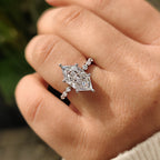 Dutch Marquise Engagement Ring With Marquise And Round Side Stone