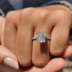 Radiant Cut Ring In Pave Setting